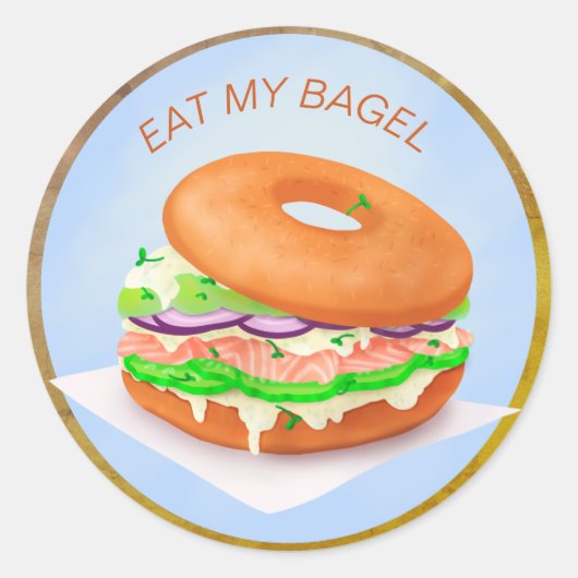 Delicious Salmon Bagel Personalized Ronde Sticker (Voorkant)
