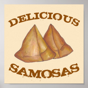 Delicious Samosas Indian Food Kitchen Decor Poster