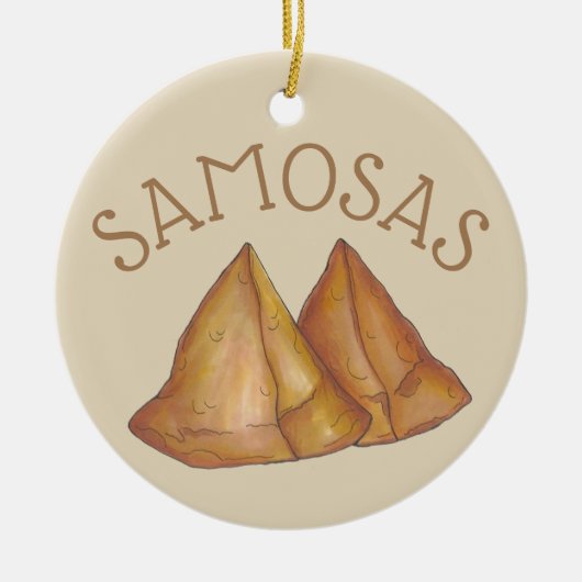 Delicious Samosas Indian Food Sambusas Pastry Keramisch Ornament (Voorkant)