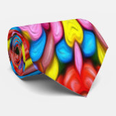 Delicious snoep bloempatroon stropdas (Opgerold)