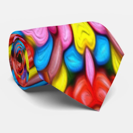 Delicious snoep bloempatroon stropdas (Opgerold)