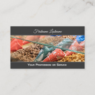 Delicious snoep shop met zoete gebrande amandelen visitekaartje