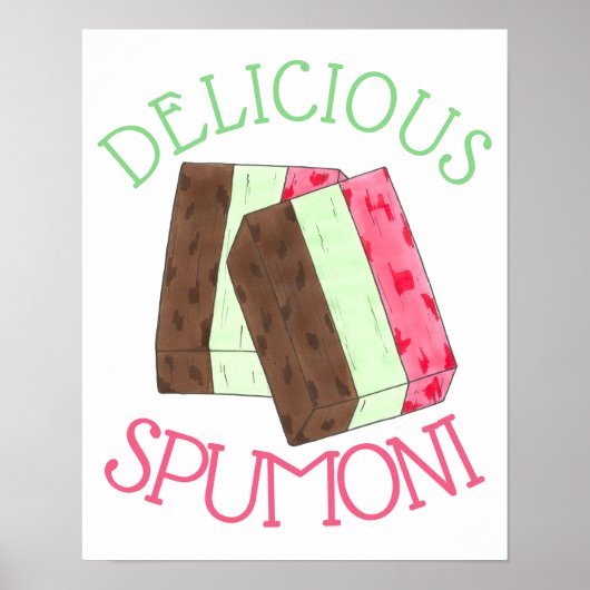 Delicious Spumoni Italiaans Gelato Ice Cream Spumo Poster (Voorkant)