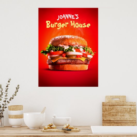 Delicious Steak Cheese Burger House Poster (Keuken)