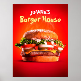 Delicious Steak Cheese Burger House Poster