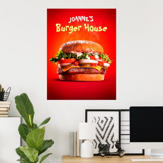 Delicious Steak Cheese Burger House Poster (Thuiskantoor)