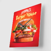 Delicious Steak Cheese Burger House Vierkante Klok (Hoek)