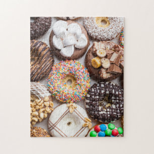 Delicious Sweet Tasty Donuts behandelt voedsel Legpuzzel