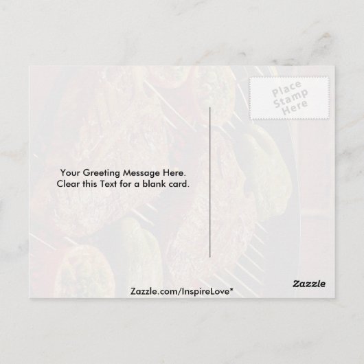 Delicious T-botsteaks Briefkaart (Achterkant)