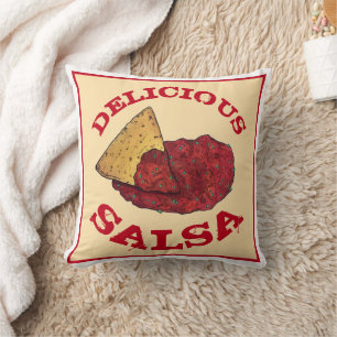 Delicious Tomato Salsa Illustration Kitchen Decor Kussen
