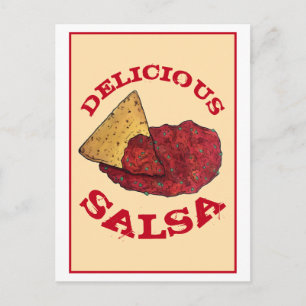Delicious Tomato Salsa Tortilla Chips Illustratie Briefkaart