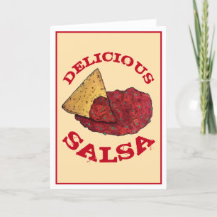 Delicious Tomato Salsa Tortilla Chips Illustratie Feestdagen Kaart
