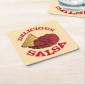 Delicious Tomato Salsa Tortilla Chips Illustratie Kartonnen Onderzetters (Schuin)