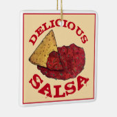 Delicious Tomato Salsa Tortilla Chips Illustratie Keramisch Ornament (Rechts)
