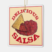 Delicious Tomato Salsa Tortilla Chips Illustratie Keramisch Ornament (Links)