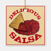 Delicious Tomato Salsa Tortilla Chips Illustratie Keramisch Ornament (Achterkant)