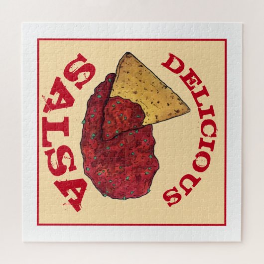 Delicious Tomato Salsa Tortilla Chips Illustratie Legpuzzel (Horizontaal)