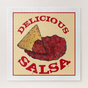 Delicious Tomato Salsa Tortilla Chips Illustratie Legpuzzel