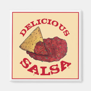 Delicious Tomato Salsa Tortilla Chips Illustratie Magneet