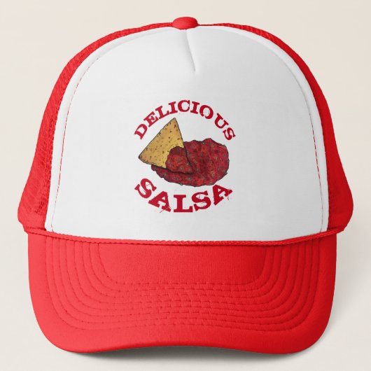Delicious Tomato Salsa Tortilla Chips Illustratie Trucker Pet (Voorkant)