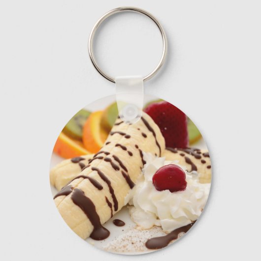 Delicious Whipped Cream and Banana Dessert Sleutelhanger (Voorkant)