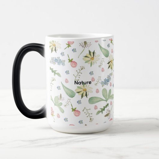 Delig fijn bloempatroon magische mok (Links)
