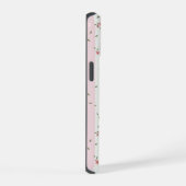 Delig fijn bloempatroon roze iPhone 15 case (Rechterkant)