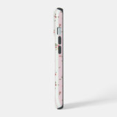 Delig fijn bloempatroon roze iPhone 15 case (Linkerkant)