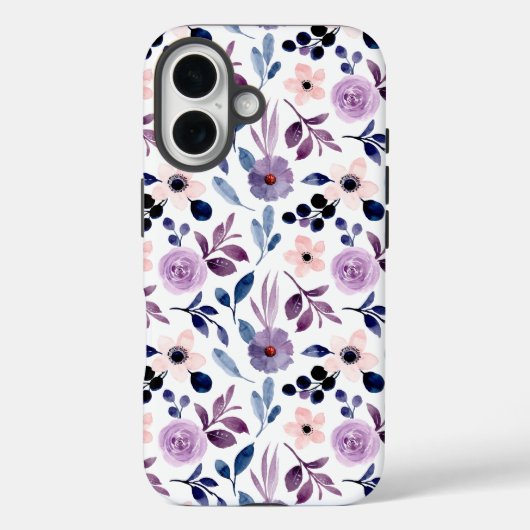 Delig ontwerp met navy lavendelbladeren Case-Mate iPhone case (Achterkant)