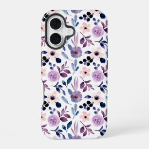 Delig ontwerp met navy lavendelbladeren iPhone 16 hoesje