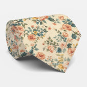 Deligate pastel lente bloemmotief stropdas (Opgerold)