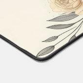 Delige aquarel schetsbloemen  bureaumat (Hoek)