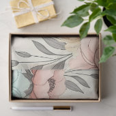 Delige aquarel schetsbloemen  tissuepapier (Geschenk)