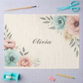 Delige aquarel schetsbloemen  tissuepapier (Craft)