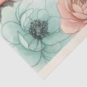 Delige aquarel schetsbloemen  tissuepapier (Detail)