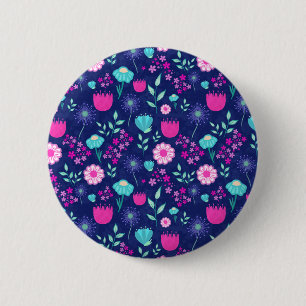 Delige Bloemen en Botanische Details Ronde Button 5,7 Cm