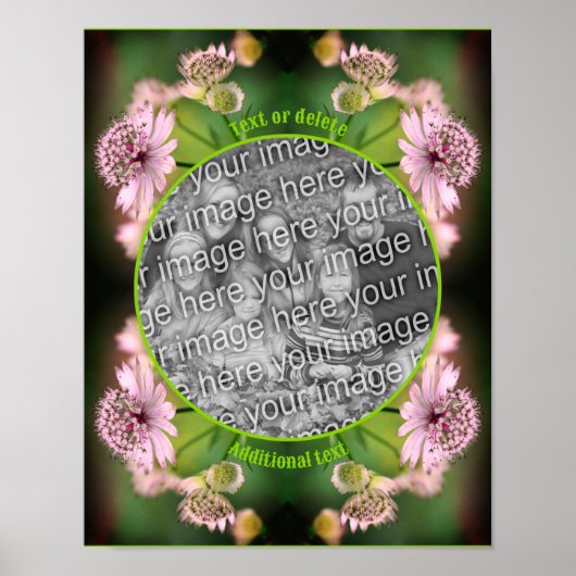 Delige Bloemen Frame Maak Je Eigen Foto Poster (Voorkant)