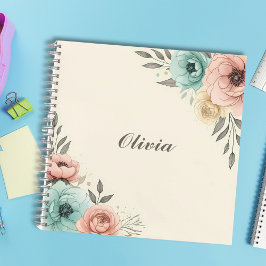 Delige Bloemen in Waterverf Sketchstijl  Notitieboek