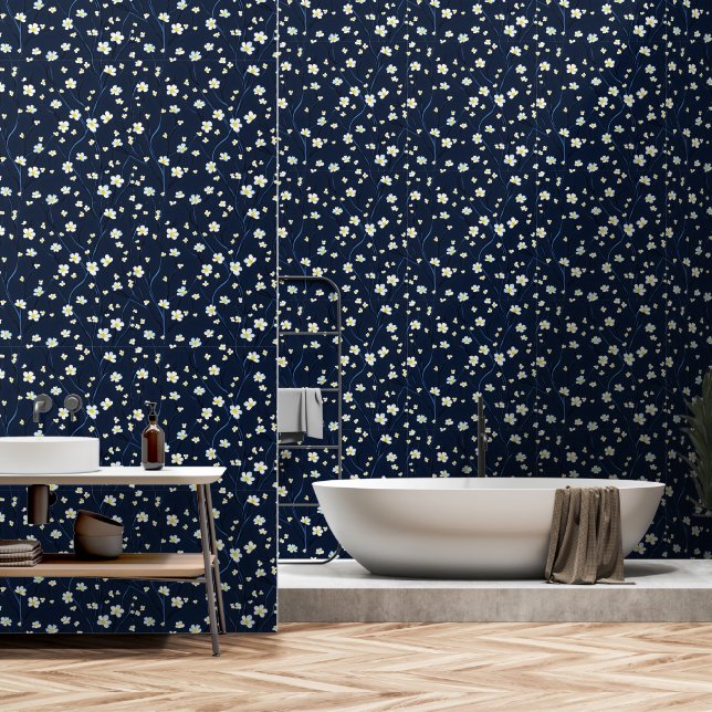 Delige Bloemen Patroon Behang (Badkamer)