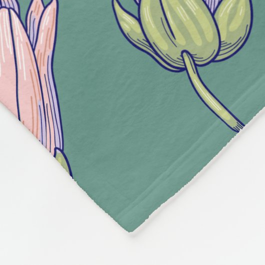 Delige bloemschikking fleece deken (Hoek)