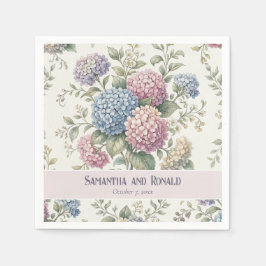 Delige Hortensia Bloemen Bruiloft Servet