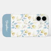 Delige moderne bloempatroon met jouw naam Case-Mate iPhone case (Achterkant (horizontaal))