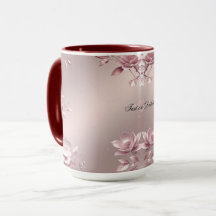 Delige roze bloemenmok