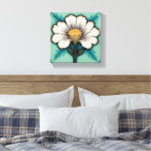 Delige Witte Bloem Canvas Afdruk (Insitu (Slaapkamer))