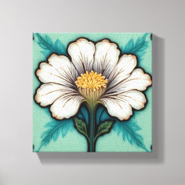 Delige Witte Bloem Canvas Afdruk