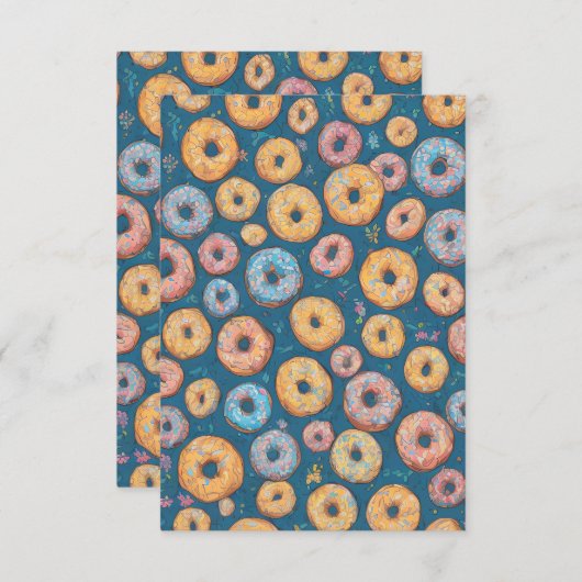 Delight Cartoonish Sprinkle Sweet Donut Patroon Bedankkaart (Voorkant / Achterkant)