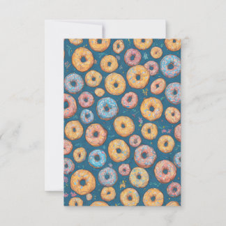 Delight Cartoonish Sprinkle Sweet Donut Patroon Bedankkaart