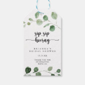 Delight Eucalyptus Sip Sip Hooray Bruiloft   Cadeaulabel (Voorkant)