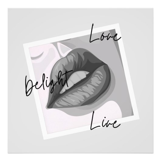 Delight Love Live Lips Foto Afdruk (Voorkant)