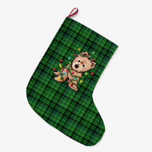 Delighted Norwich Terrier Christmas Stocking Grote Kerstsok (Voorkant (Hangend))